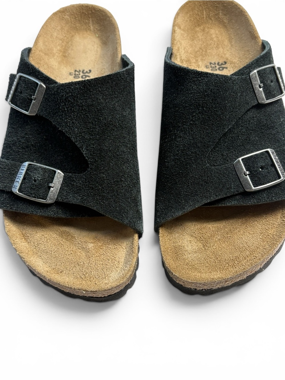 Birkenstock Zurich Black Suede Sandals Slides Size 36 US Women 5 - Picture 3 of 11